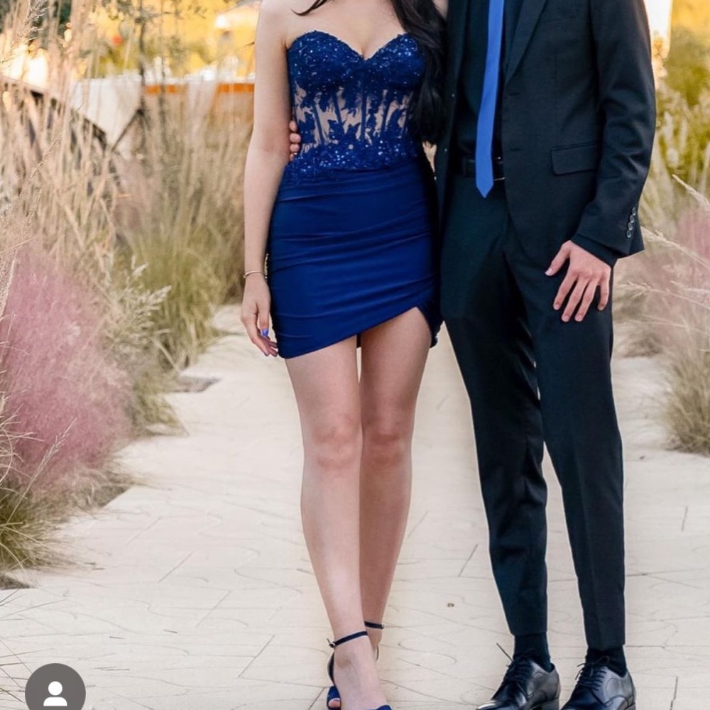 Sherri Hill Mini Homecoming Dress No. 54776- Navy